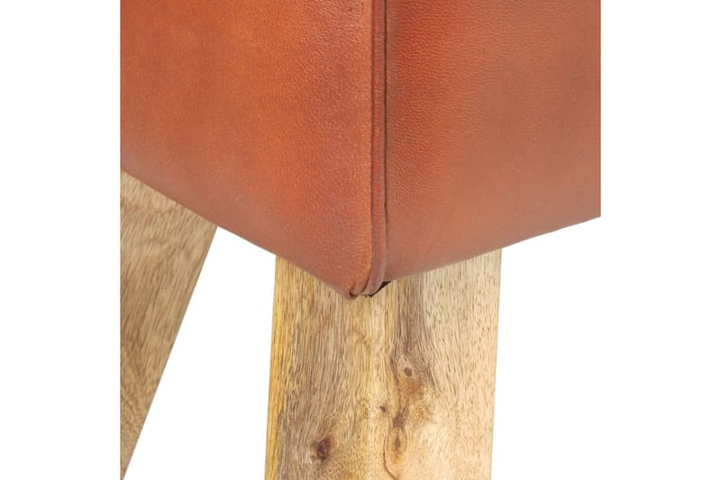 Bænk 38 cm ægte læder brun - Brun - Møbler - Stole & lænestole - Bænke - Entrébænk