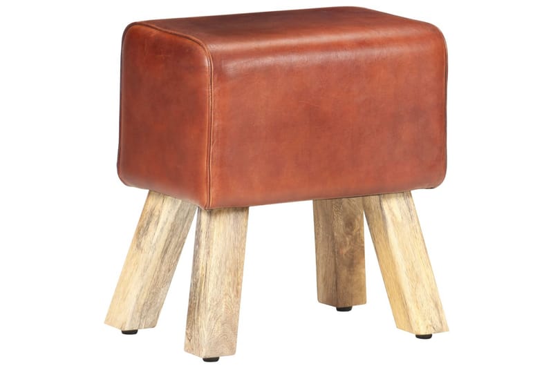 Bænk 38 cm ægte læder brun - Brun - Møbler - Stole & lænestole - Bænke - Entrébænk