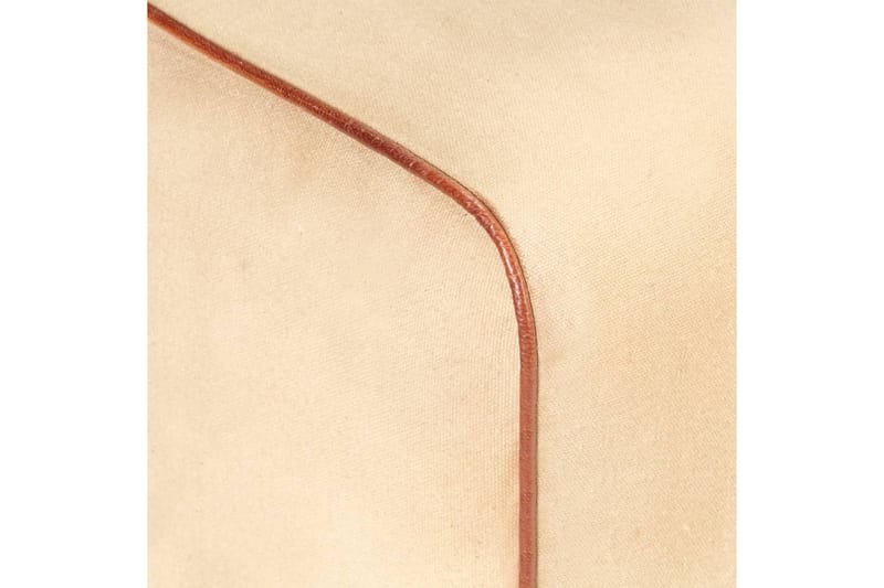Bænk 38 cm lærred og ægte læder brun - Brun - Møbler - Stole & lænestole - Bænke - Entrébænk