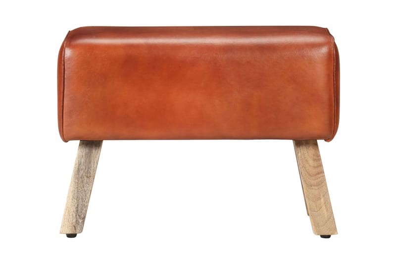 Bænk 58 cm ægte læder brun - Brun - Møbler - Stole & lænestole - Bænke - Entrébænk