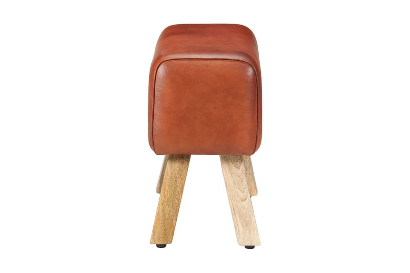 Bænk 58 cm ægte læder brun - Brun - Møbler - Stole & lænestole - Bænke - Entrébænk