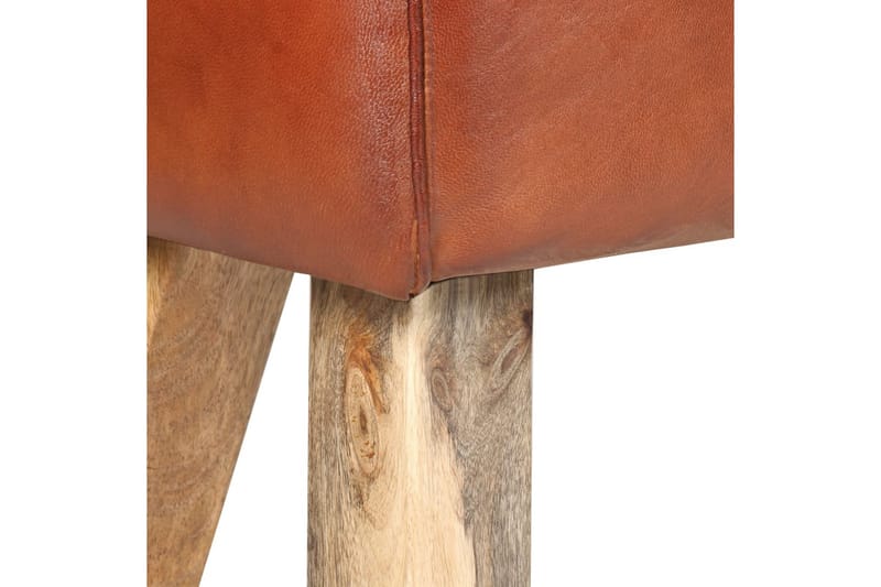 Bænk 58 cm ægte læder brun - Brun - Møbler - Stole & lænestole - Bænke - Entrébænk
