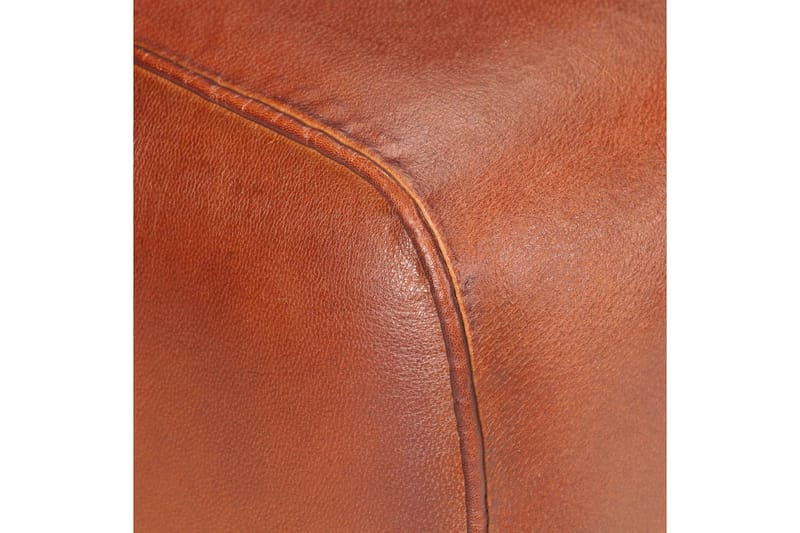 Bænk 58 cm ægte læder brun - Brun - Møbler - Stole & lænestole - Bænke - Entrébænk