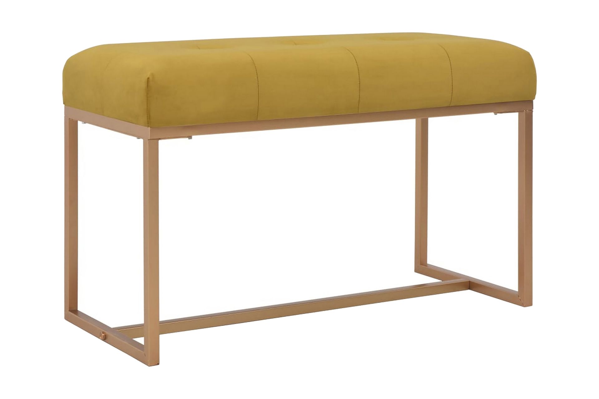 Bænk 80 Cm Fløjl Sennepsfarvet - Gul - Møbler - Stole & lænestole - Bænke - Entrébænk