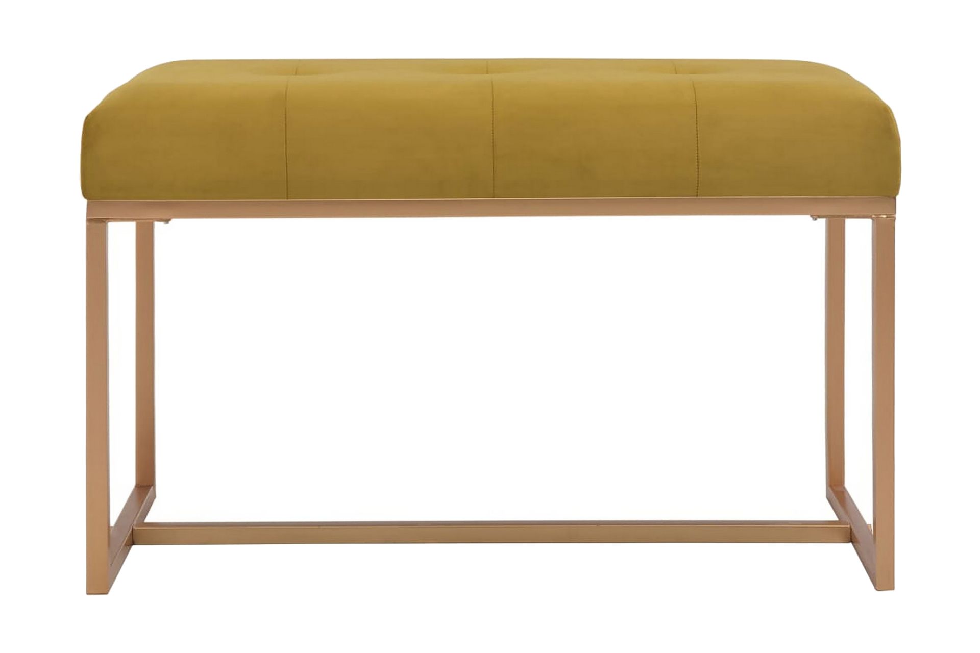 Bænk 80 Cm Fløjl Sennepsfarvet - Gul - Møbler - Stole & lænestole - Bænke - Entrébænk