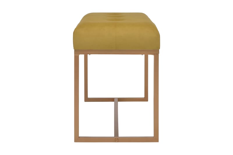 Bænk 80 Cm Fløjl Sennepsfarvet - Gul - Møbler - Stole & lænestole - Bænke - Entrébænk