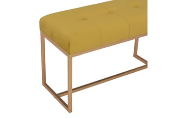 Bænk 80 Cm Fløjl Sennepsfarvet - Gul - Møbler - Stole & lænestole - Bænke - Entrébænk