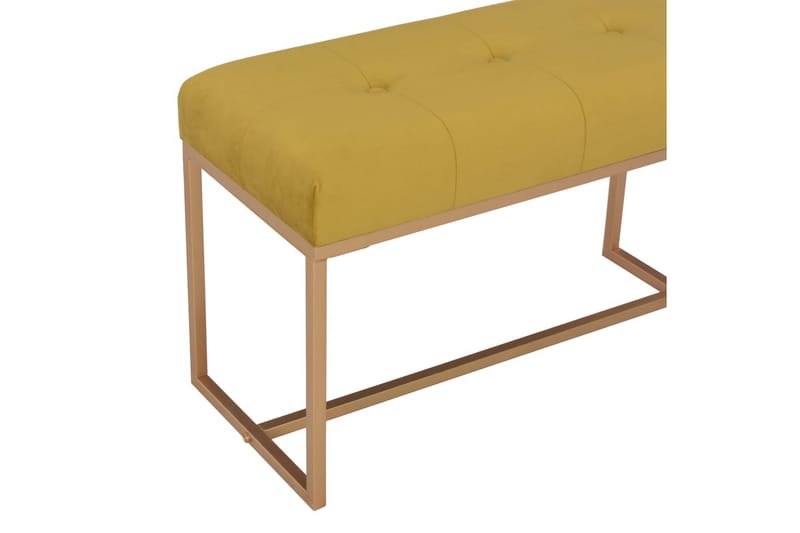 Bænk 80 Cm Fløjl Sennepsfarvet - Gul - Møbler - Stole & lænestole - Bænke - Entrébænk