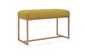 Bænk 80 Cm Fløjl Sennepsfarvet - Gul - Møbler - Stole & lænestole - Bænke - Entrébænk
