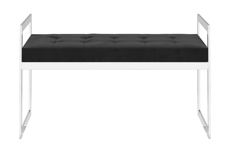 Bænk 97 cm fløjl og rustfrit stål sort - Sort - Entrébænk - Bænke