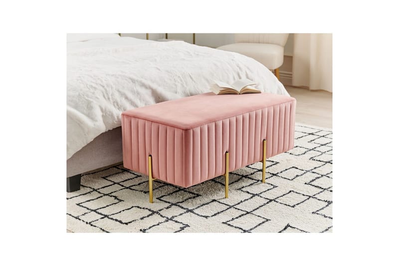 Bænk Dayton Rosa/guld - Rosa/guld - Møbler - Stole & lænestole - Bænke - Entrébænk