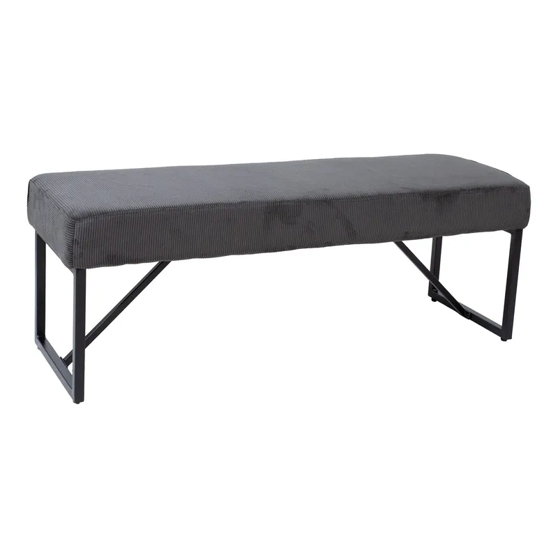 Bænk HOME4YOU Myla Grønlig grå fløjlskord, grågrøn