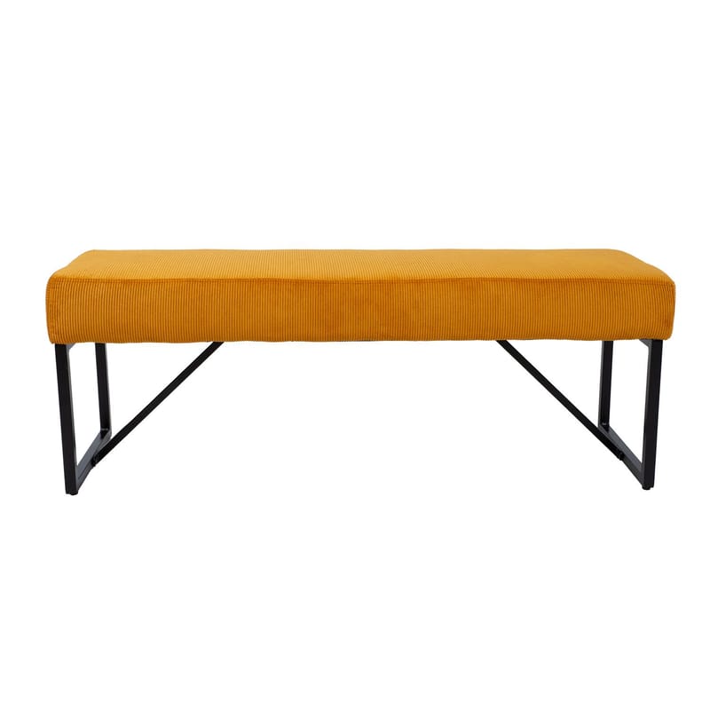 Bænk HOME4YOU Myla Gul fløjlskord - gul - Møbler - Stole & lænestole - Bænke - Entrébænk