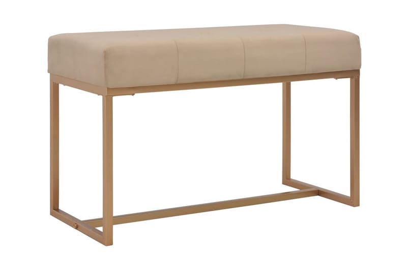 Bænk I Fløjl 80 Cm Beige - Beige - Entrébænk - Bænke