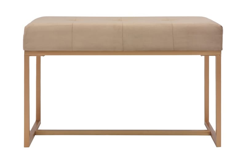 Bænk I Fløjl 80 Cm Beige - Beige - Møbler - Stole & lænestole - Bænke - Entrébænk