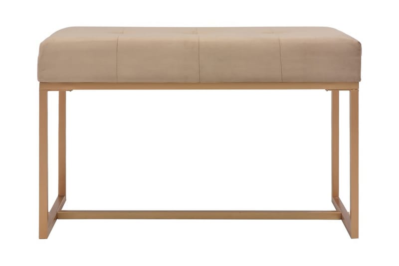 Bænk I Fløjl 80 Cm Beige - Beige - Entrébænk - Bænke