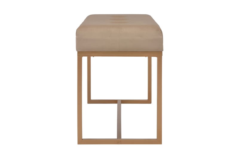 Bænk I Fløjl 80 Cm Beige - Beige - Møbler - Stole & lænestole - Bænke - Entrébænk