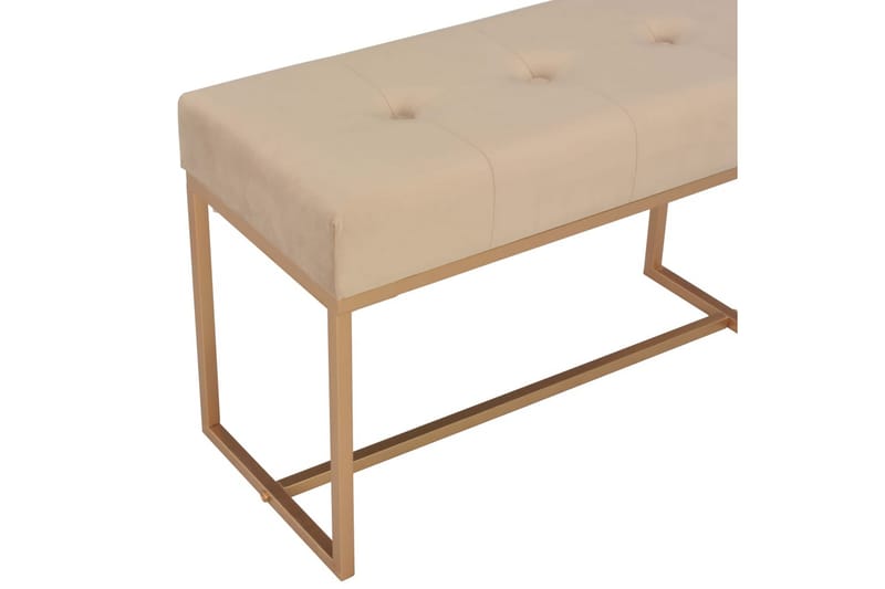 Bænk I Fløjl 80 Cm Beige - Beige - Møbler - Stole & lænestole - Bænke - Entrébænk