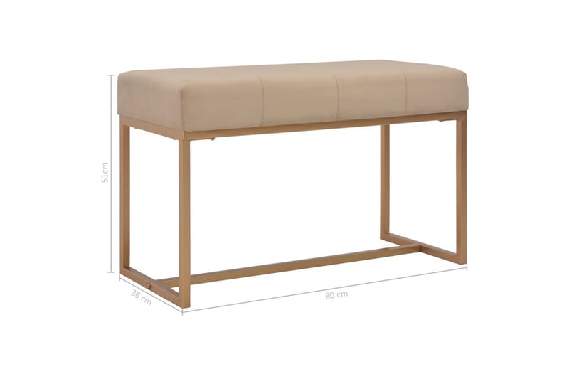 Bænk I Fløjl 80 Cm Beige - Beige - Møbler - Stole & lænestole - Bænke - Entrébænk