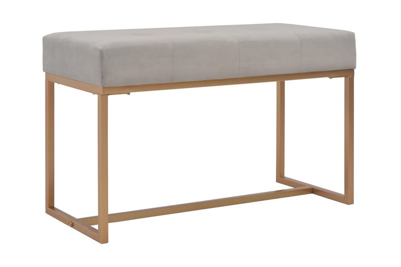 Bænk I Fløjl 80 Cm Grå - Grå - Møbler - Stole & lænestole - Bænke - Entrébænk