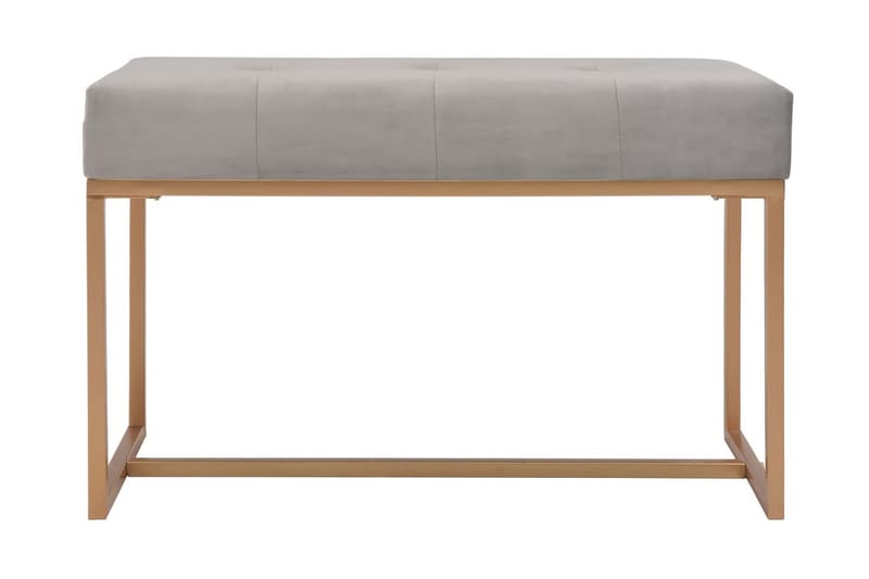Bænk I Fløjl 80 Cm Grå - Grå - Møbler - Stole & lænestole - Bænke - Entrébænk