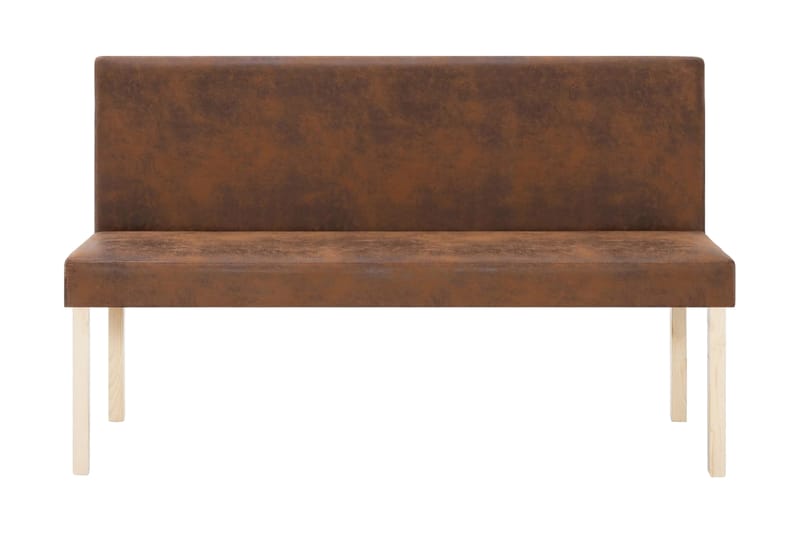 Bænk I Imiteret Ruskind 139,5 Cm Brun - Brun - Møbler - Stole & lænestole - Bænke