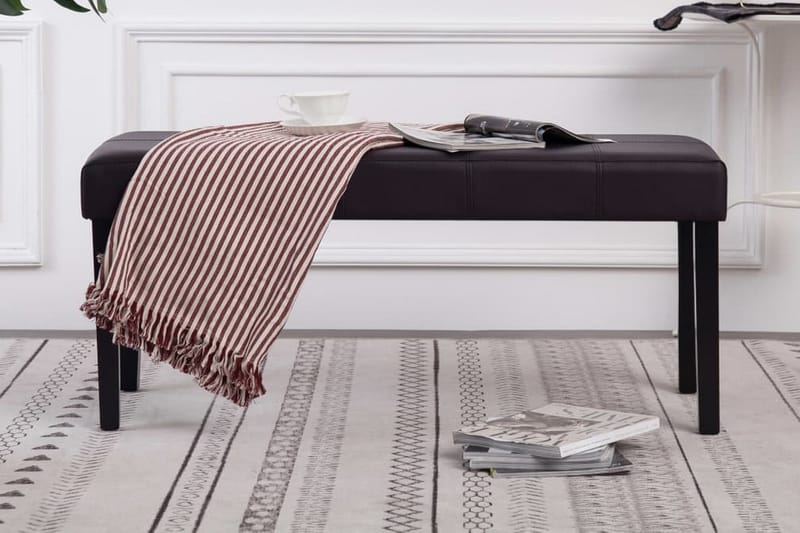 Bænk I Kunstlæder 106 Cm Brun - Brun - Møbler - Stole & lænestole - Bænke - Entrébænk