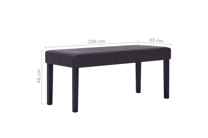 Bænk I Kunstlæder 106 Cm Brun - Brun - Møbler - Stole & lænestole - Bænke - Entrébænk