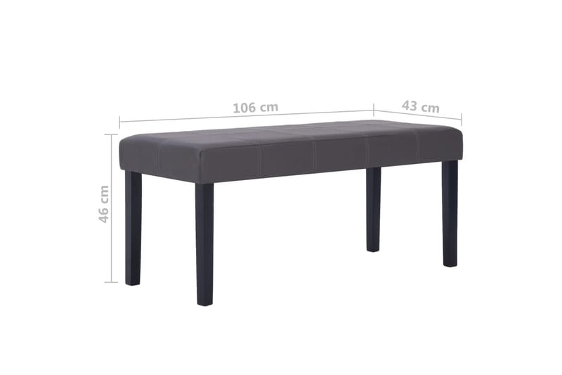 Bænk I Kunstlæder 106 Cm Grå - Grå - Møbler - Stole & lænestole - Bænke - Entrébænk