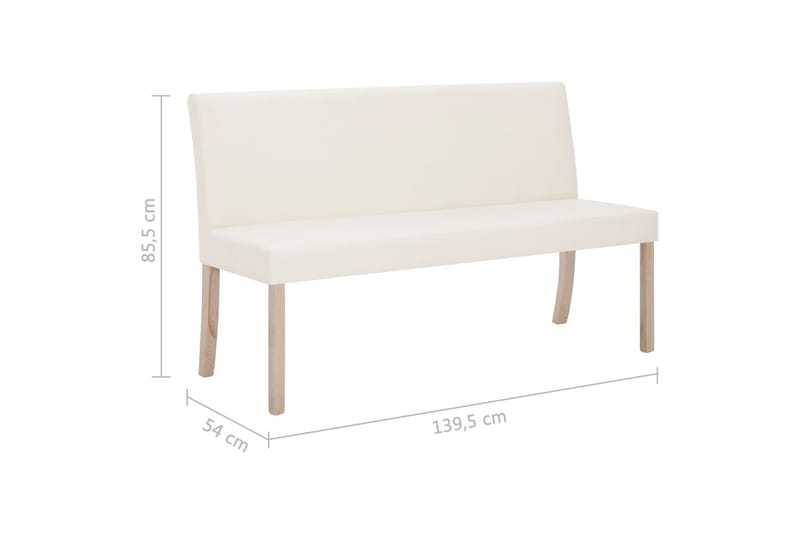 Bænk I Kunstlæder 139,5 Cm Cremefarvet - Creme - Møbler - Stole & lænestole - Bænke