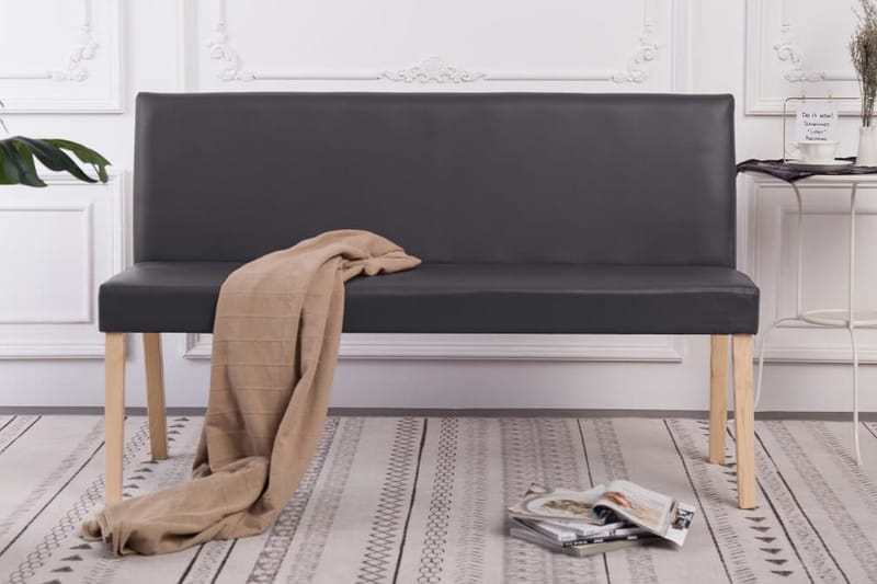 Bænk I Kunstlæder 139,5 Cm Grå - Grå - Møbler - Stole & lænestole - Bænke