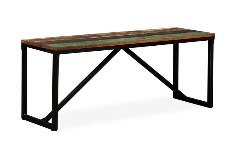 Bænk I Massivt Genbrugstræ 110 X 35 X 45 Cm - Flerfarvet - Møbler - Stole & lænestole - Bænke - Entrébænk