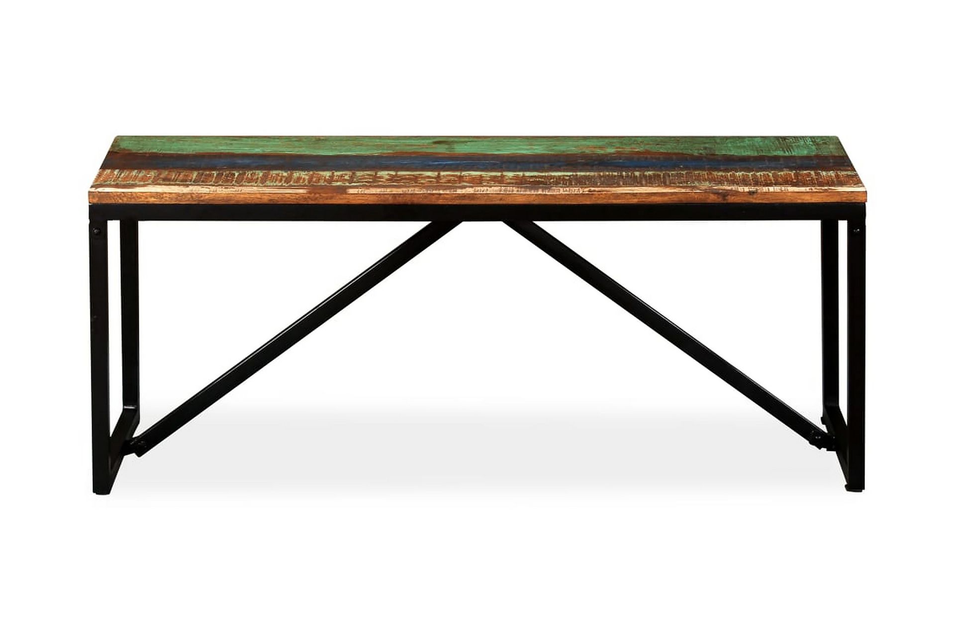Bænk I Massivt Genbrugstræ 110 X 35 X 45 Cm - Flerfarvet - Møbler - Stole & lænestole - Bænke - Entrébænk