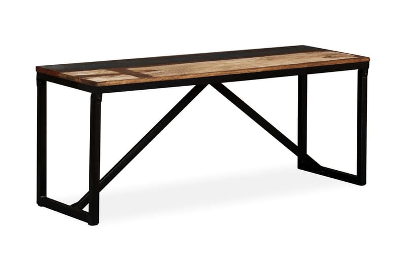 Bænk I Massivt Genbrugstræ 110 X 35 X 45 Cm - Flerfarvet - Møbler - Stole & lænestole - Bænke - Entrébænk
