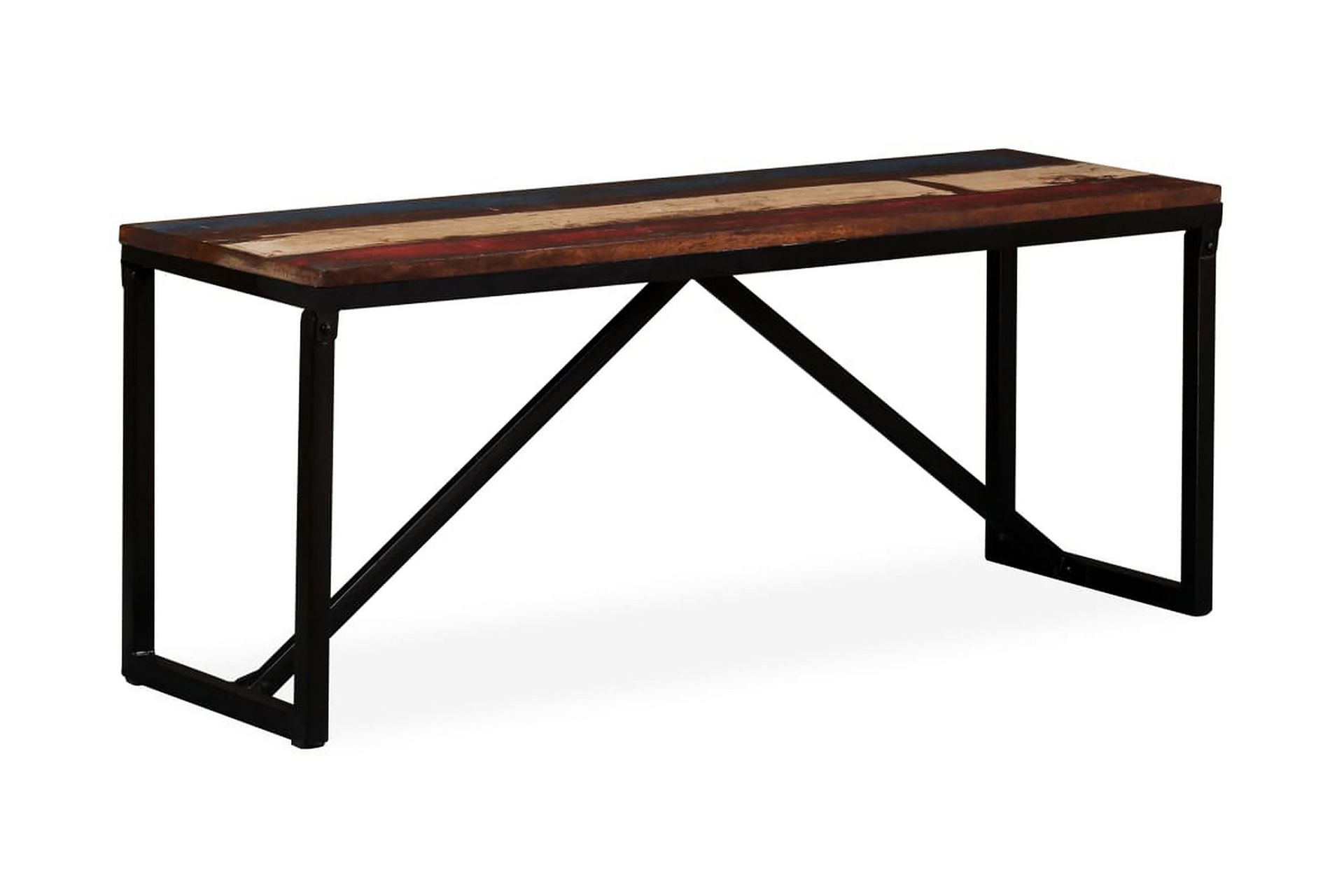 Bænk I Massivt Genbrugstræ 110 X 35 X 45 Cm - Flerfarvet - Møbler - Stole & lænestole - Bænke - Entrébænk