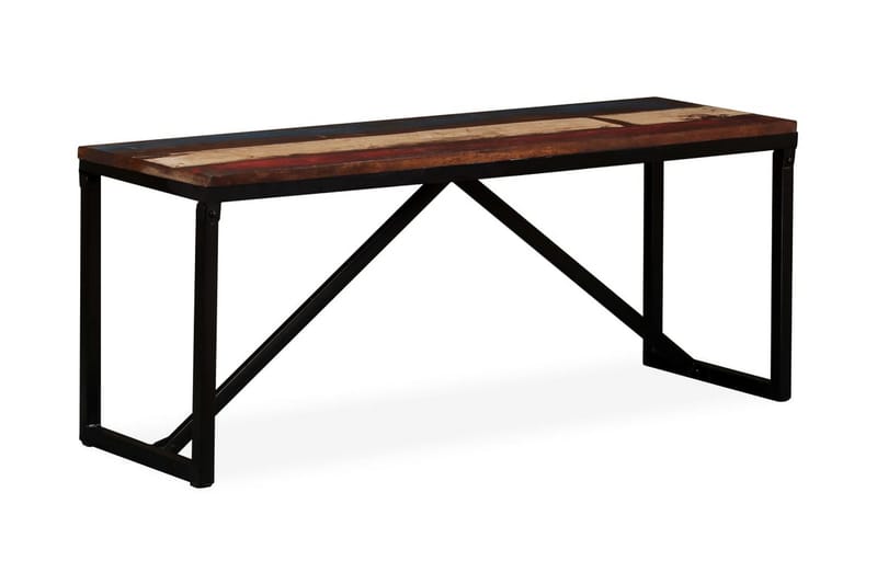 Bænk I Massivt Genbrugstræ 110 X 35 X 45 Cm - Flerfarvet - Møbler - Stole & lænestole - Bænke - Entrébænk
