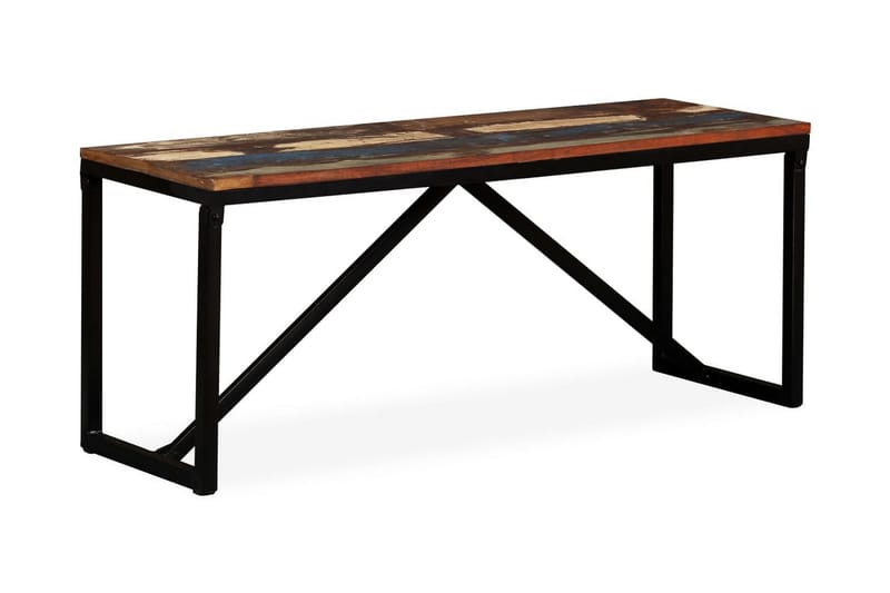Bænk I Massivt Genbrugstræ 110 X 35 X 45 Cm - Flerfarvet - Møbler - Stole & lænestole - Bænke - Entrébænk
