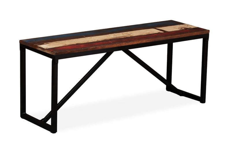 Bænk I Massivt Genbrugstræ 110 X 35 X 45 Cm - Flerfarvet - Møbler - Stole & lænestole - Bænke - Entrébænk