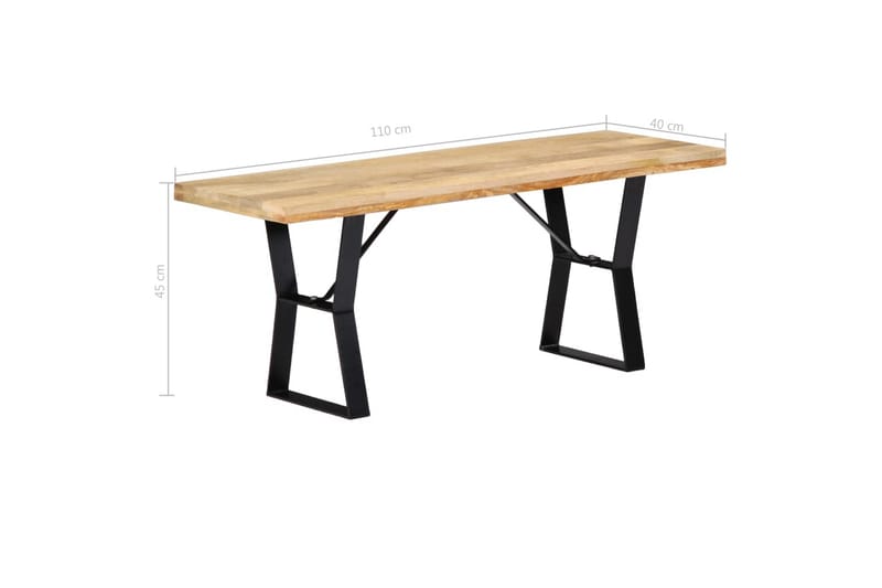 Bænk I Massivt Mangotræ 110 Cm - Brun - Møbler - Stole & lænestole - Bænke - Entrébænk