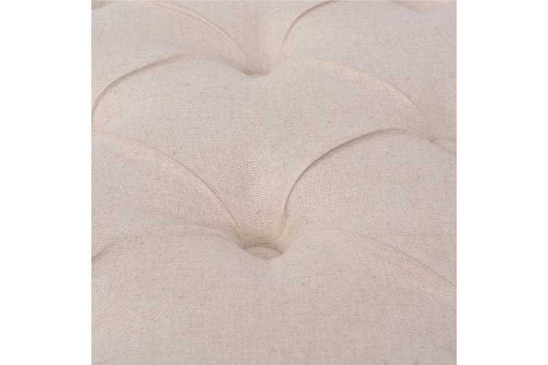 Bænk Lærred Massivt Træ 110 X 38 X 48 Cm Cremehvid - Creme - Møbler - Stole & lænestole - Bænke - Entrébænk