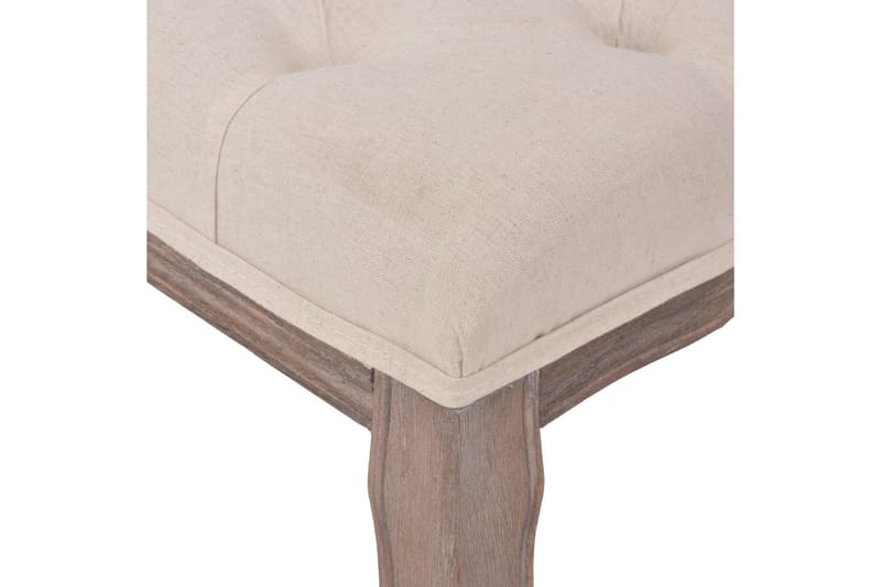 Bænk Lærred Massivt Træ 110 X 38 X 48 Cm Cremehvid - Creme - Møbler - Stole & lænestole - Bænke - Entrébænk