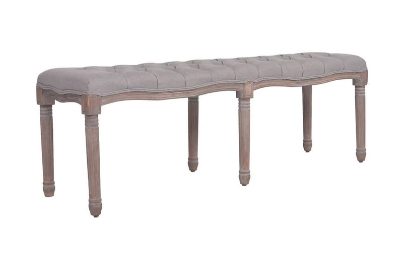 Bænk Lærred Massivt Træ 150 X 40 X 48 Cm Lysegrå - Grå - Møbler - Stole & lænestole - Bænke - Entrébænk