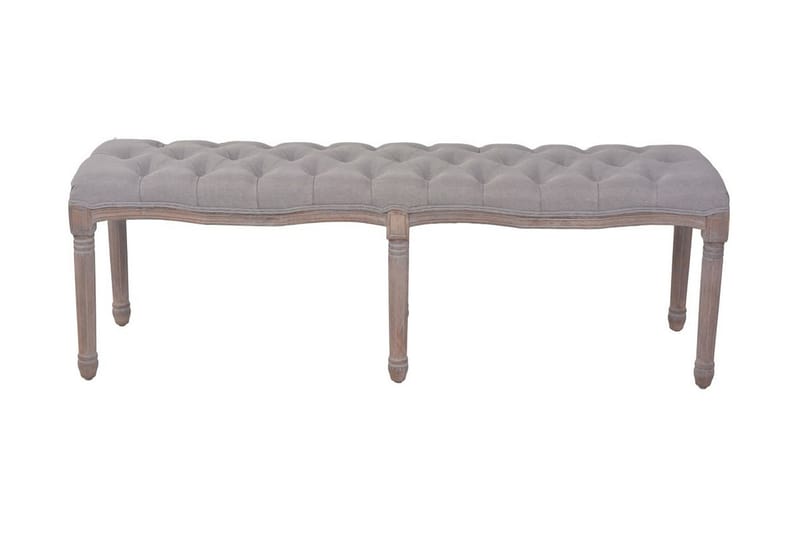 Bænk Lærred Massivt Træ 150 X 40 X 48 Cm Lysegrå - Grå - Møbler - Stole & lænestole - Bænke - Entrébænk