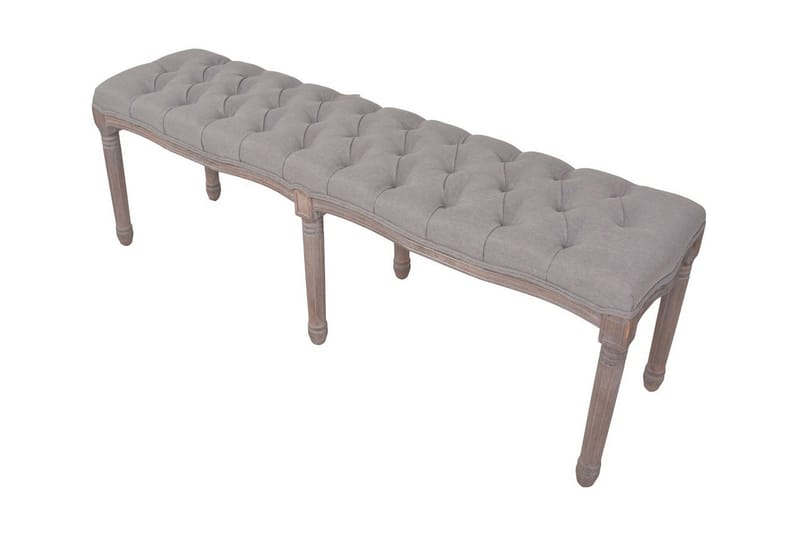 Bænk Lærred Massivt Træ 150 X 40 X 48 Cm Lysegrå - Grå - Møbler - Stole & lænestole - Bænke - Entrébænk