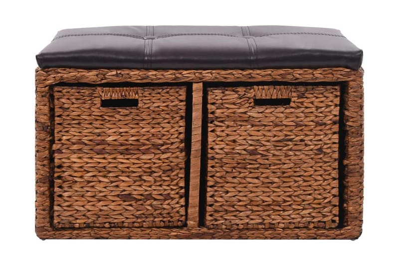 Bænk Med 2 Kurve Søgræs 71 X 40 X 42 Cm Brun - Brun - Møbler - Stole & lænestole - Bænke - Entrébænk - Entrébænk med opbevaring