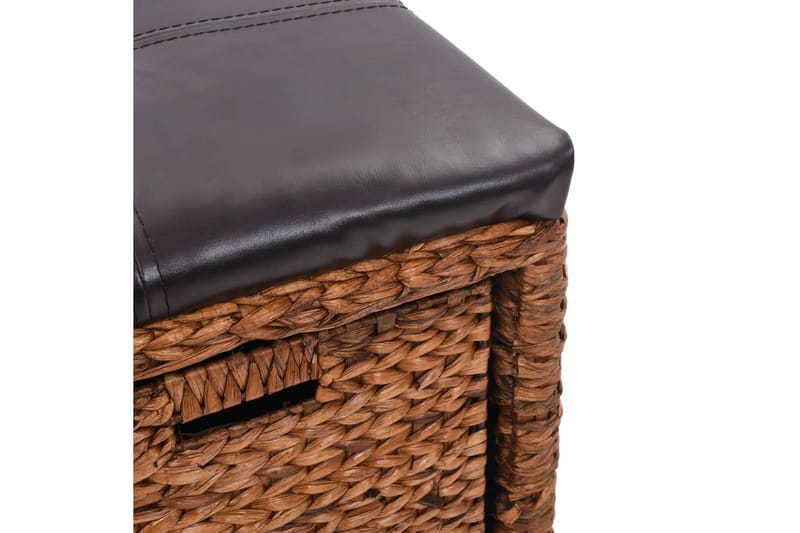 Bænk Med 2 Kurve Søgræs 71 X 40 X 42 Cm Brun - Brun - Møbler - Stole & lænestole - Bænke - Entrébænk - Entrébænk med opbevaring
