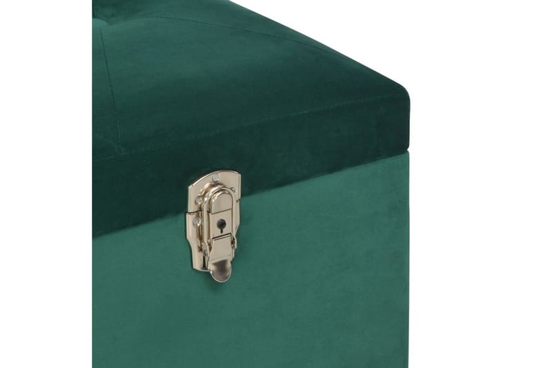 Bænk Med Opbevaringsrum 105 Cm Fløjl Grøn - Grøn - Møbler - Stole & lænestole - Bænke - Entrébænk - Entrébænk med opbevaring