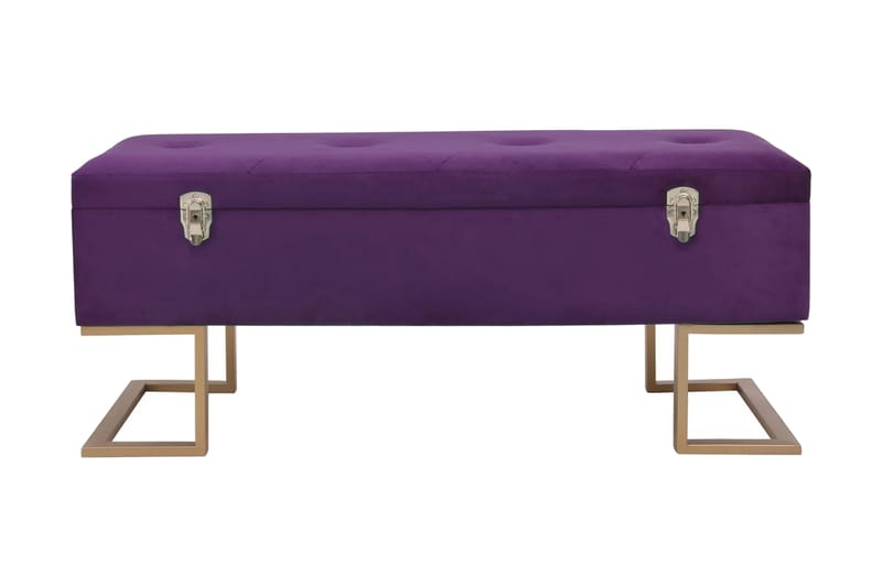 Bænk Med Opbevaringsrum 105 Cm Fløjl Lilla - Violet - Møbler - Stole & lænestole - Bænke - Entrébænk - Entrébænk med opbevaring