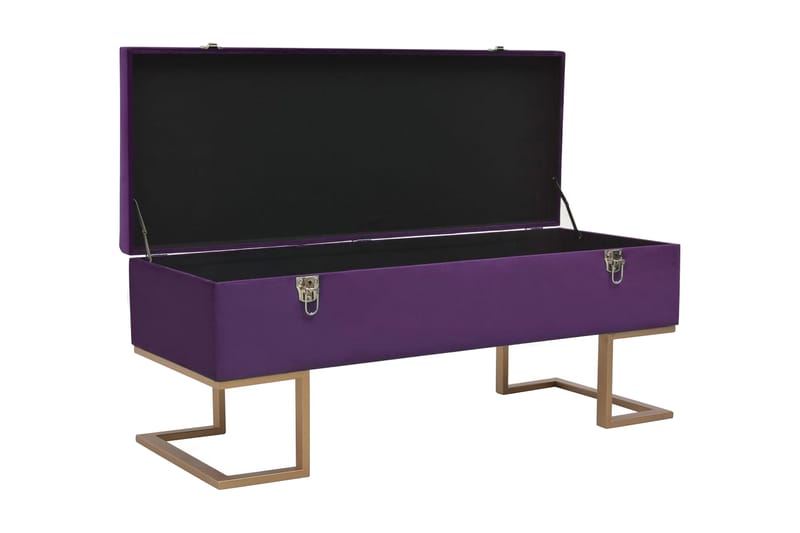 Bænk Med Opbevaringsrum 105 Cm Fløjl Lilla - Violet - Møbler - Stole & lænestole - Bænke - Entrébænk - Entrébænk med opbevaring