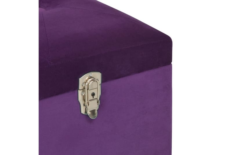 Bænk Med Opbevaringsrum 105 Cm Fløjl Lilla - Violet - Møbler - Stole & lænestole - Bænke - Entrébænk - Entrébænk med opbevaring